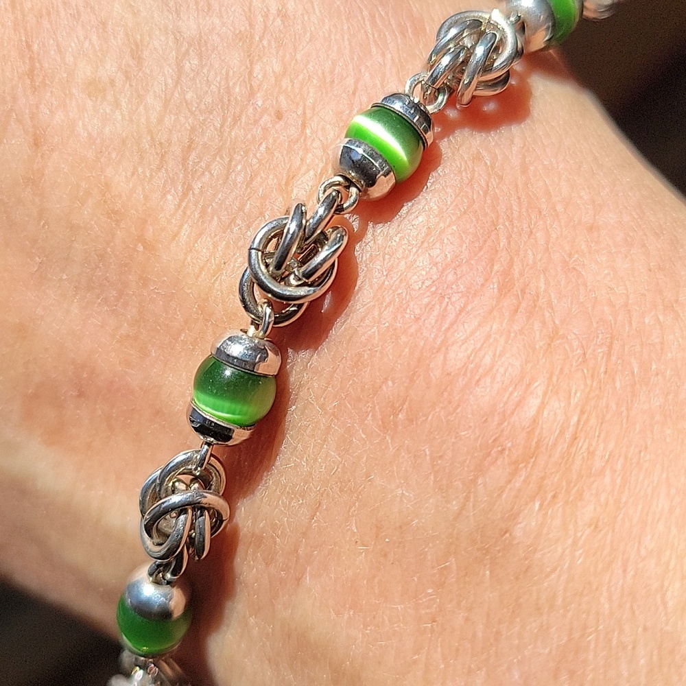 Sterling and glass bracelet